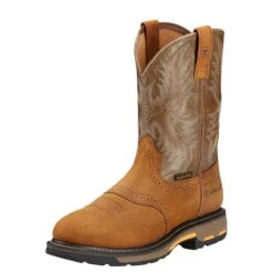 Ariat Boots 10001188 Men's Pull On Workhog Cowboy Boots -BootHaven Store 10001188 3 4 front