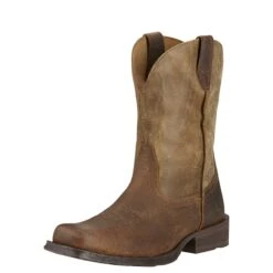Ariat Boots: Men's 10002317 Rambler 11-Inch Square Toe Cowboy Brown Boots -BootHaven Store 10002317 3 4