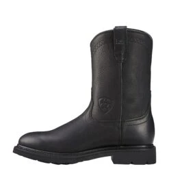 Ariat Boots: Men's Black 10002422 Sierra Pull On Soft Toe Work Boots -BootHaven Store 10002422 side