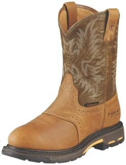 Ariat Boots: Men's Composite Toe 10008635 Waterproof Workhog Pull-On Cowboy Boots -BootHaven Store 10008635 3 4 front