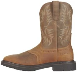 Ariat Boots: Men's Brown 10010134 Steel Toe Heat-Resistant EH Cowboy Boots -BootHaven Store 10010134 side
