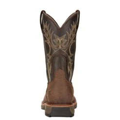Ariat Boots: Men's 10017436 Brown WorkHog Wide H20 11" Waterproof Pull On Work Boots -BootHaven Store 10017436 heel