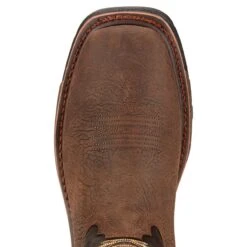 Ariat Boots: Men's 10017436 Brown WorkHog Wide H20 11" Waterproof Pull On Work Boots -BootHaven Store 10017436 toe