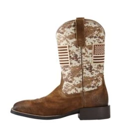 Ariat Boots: Men's 10019959 Antique Mocha Suede Sport Patriot Western Boot -BootHaven Store 10019959 side