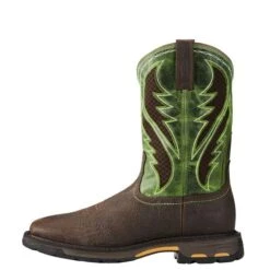 Ariat Boots: Men's 10020083 Brown Green WorkHog VentTek Toe 11" Slip Resistant Pull On Work Boots 10 Ariat Boots: Men's 10020083 Brown Green WorkHog VentTek Toe 11" Slip Resistant Pull On Work Boots -BootHaven Store 10020083 side