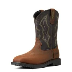 Ariat Boots: Men's 10034156 Destressed Brown Black Composite Toe H20 Western Work Boot