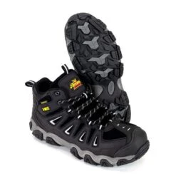 Thorogood Boots: Men's 804-6490 Black Crosstrex I-Met Steel Toe Hiker Work Boot -BootHaven Store 6490 3edit