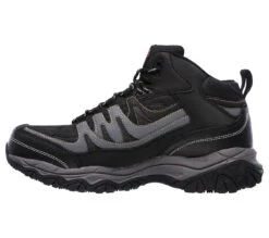 Skechers Shoes: Men's 77108 BKCC Black Charcoal Holdredge - Rebem Steel Toe Hiking Work Boot -BootHaven Store 77108 bkcc e
