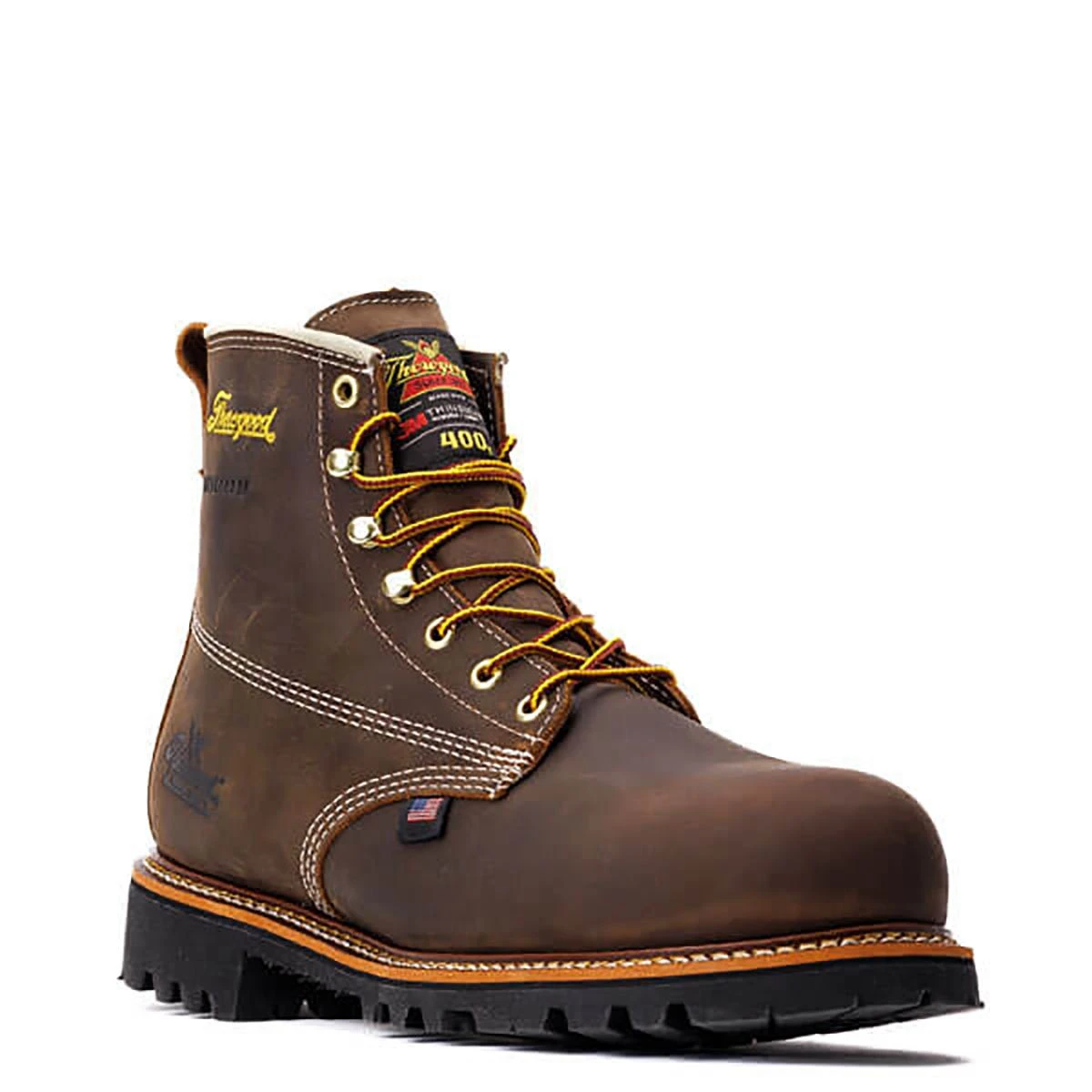 Thorogood Boots: Men's 814 4514 Brown Soft Toe USA Made American Heritage Waterproof Insulated Crazyhorse Work Boot 3 Thorogood Boots: Men's 814 4514 Brown Soft Toe USA Made American Heritage Waterproof Insulated Crazyhorse Work Boot