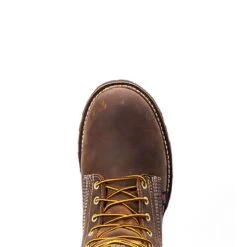 Thorogood Boots: Men's 804 4520 Brown Nano Toe USA Made American Heritage 8" Waterproof Insulated Crazyhorse Work Boot -BootHaven Store 814 4520 6edit 1