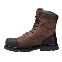 Avenger Boots: Men's A7556 Brown Composite Toe Hammer 8" Met Guard EH Waterproof Work Boot -BootHaven Store a7556 6