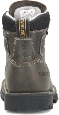 Carolina Boots: Men's CA7532 Grey 6” PitStop Waterproof Comp Toe Work Boots -BootHaven Store ca7532 500xauto heel