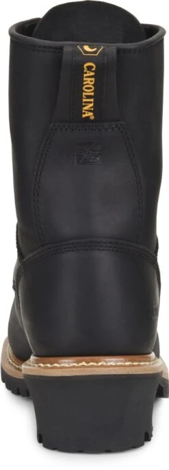 Carolina Boots: Men's CA825 Black 8" Elm Logger Boot -BootHaven Store ca825 500xauto heel
