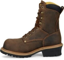 Carolina Boots: Men's CA9853 Brown Poplar 8” Composite Toe Logger Boot -BootHaven Store ca9853 500xauto instep