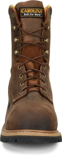 Carolina Boots: Men's CA9853 Brown Poplar 8” Composite Toe Logger Boot -BootHaven Store ca9853 500xauto toe