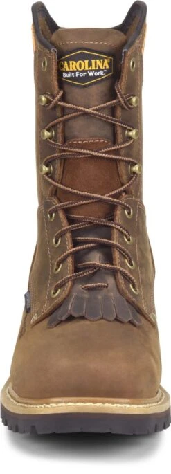 Carolina Boots: Men's CA9855 Brown 8" Composite Square Toe Waterproof Logger Boot -BootHaven Store ca9855 500xauto toe