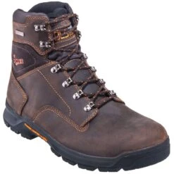 Danner Boots: Men's 12433 Waterproof EH Brown 6-Inch Slip-Resistant Boots -BootHaven Store danner 12433 p 01