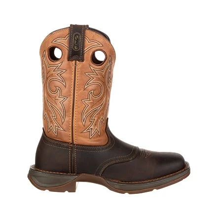 Durango Boots: Men's DB019 Brown Rebel 11 Inch Steel Toe Waterproof Pull On Square Toe Work Boot 5 Durango Boots: Men's DB019 Brown Rebel 11 Inch Steel Toe Waterproof Pull On Square Toe Work Boot - Image 3