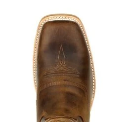 Durango Boots: Men's DDB0297 Brown Maverick Pro Steel Toe Waterproof Pull On Square Toe Work Boot -BootHaven Store ddb0297 birdseye