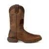 Durango Boots: Men's DDB0314 Brown Rebel Distressed Flag Pull On Square Toe Western Boot -BootHaven Store ddb0314 profile