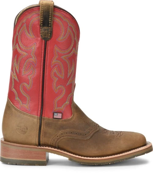 Double H Boots: Men's DH3556 Red Leather USA-Made 11-Inch Cowboy Boots 4 Double H Boots: Men's DH3556 Red Leather USA-Made 11-Inch Cowboy Boots - Image 2
