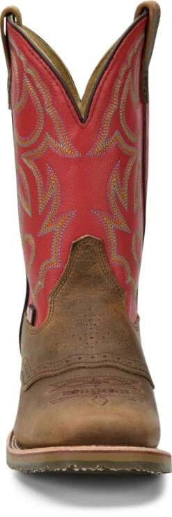 Double H Boots: Men's DH3556 Red Leather USA-Made 11-Inch Cowboy Boots 12 Double H Boots: Men's DH3556 Red Leather USA-Made 11-Inch Cowboy Boots -BootHaven Store dh3556 500xauto toe