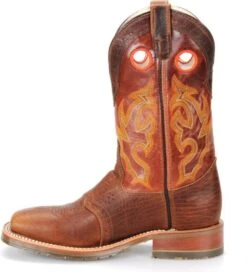 Double H Boots: Men's DH4400 Brown 12" Mickey ICE Roper Domestic Wide Square Toe Cowboy Boot -BootHaven Store dh4400 500xauto instep