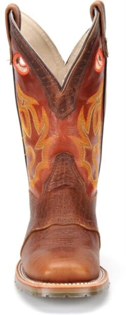 Double H Boots: Men's DH4400 Brown 12" Mickey ICE Roper Domestic Wide Square Toe Cowboy Boot -BootHaven Store dh4400 500xauto toe