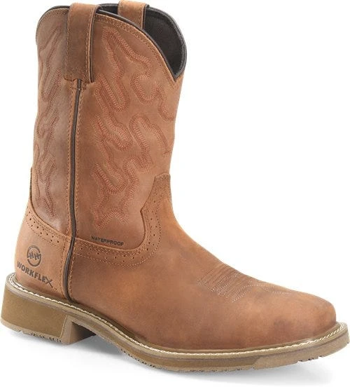 Double H Boots: Men's DH5143 Brown 10" Square Composite Toe Jacob Cowboy Boot 3 Double H Boots: Men's DH5143 Brown 10" Square Composite Toe Jacob Cowboy Boot