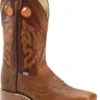 Double H Boots: Men's DH5400 Brown Square Steel Toe ICE Roper 13" Pull On Cowboy Boot -BootHaven Store dh5400 500xauto