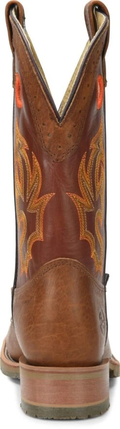 Double H Boots: Men's DH5400 Brown Square Steel Toe ICE Roper 13" Pull On Cowboy Boot -BootHaven Store dh5400 500xauto heel