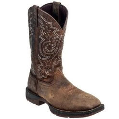 Durango Boots: Men's Brown Rebel DB4343 Steel Toe EH Cowboy Work Boots -BootHaven Store durango db4343 p 01