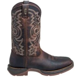 Durango Boots: Men's Brown Rebel DB4443 Leather Square Toe Cowboy Boots -BootHaven Store durango db4443 o 01