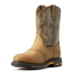 Ariat Boots: Men's 10008633 Waterproof Brown Pull-On Workhog Cowboy Boots 11 Ariat Boots: Men's 10008633 Waterproof Brown Pull-On Workhog Cowboy Boots -BootHaven Store f11 mns work couto 10008633 3 4 front