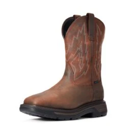 Ariat Boots: Men's 10033991 Dark Brown Big Rig Waterproof Work Boot -BootHaven Store f20 mns work 10033991 3 4 front