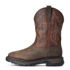 Ariat Boots: Men's 10033991 Dark Brown Big Rig Waterproof Work Boot -BootHaven Store f20 mns work 10033991 side