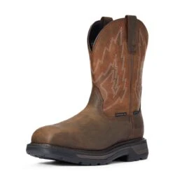 Ariat Boots: Men's 10033993 Dark Brown Big Rig Waterproof Composite Toe Work Boot -BootHaven Store f20 mns work 10033993 3 4 front