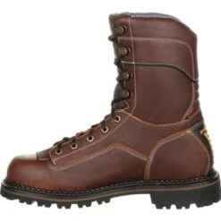 Georgia Boots: Men's Brown GB00238 Composite Toe Waterproof AMP Logger Low Heel Boots -BootHaven Store gb00238 5 large
