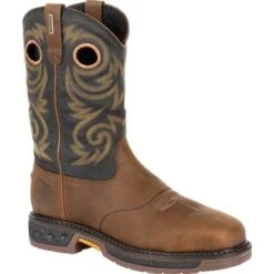 Georgia Boots: Men's GB00267 Brown Carbo-Tec LT Steel Toe Waterproof Pull On Boots