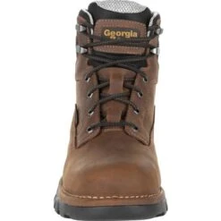 Georgia Boots: Men's GB00312 Brown EH Plain Toe Eagle One Waterproof Boots -BootHaven Store gb00312 3 large