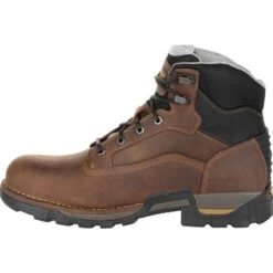 Georgia Boots: Men's GB00312 Brown EH Plain Toe Eagle One Waterproof Boots -BootHaven Store gb00312 5 large