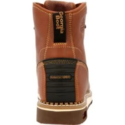 Georgia Boots: Men's GB00489 Brown Plain Toe AMP LT Wedge Moc Toe EH 6" Work Boot -BootHaven Store gb00489 back