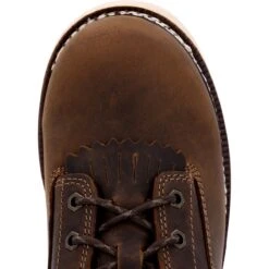 Georgia Boots: Men's GB00593 Brown Plain Toe AMP LT Wedge Waterproof Lace To Toe Work Boot -BootHaven Store gb00593 birdseye