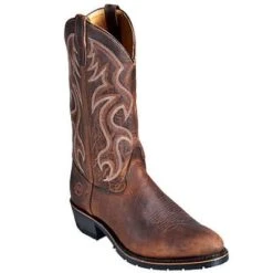 Double H Boots: Men's 2282 Brown Safety Toe USA-Made Cowboy Work Boots -BootHaven Store image 80214