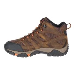 Merrell Boots: Men's J31239 Brown Orange Moab Vertex Mid Waterproof Slip Resistant Work Boot -BootHaven Store j31239 7