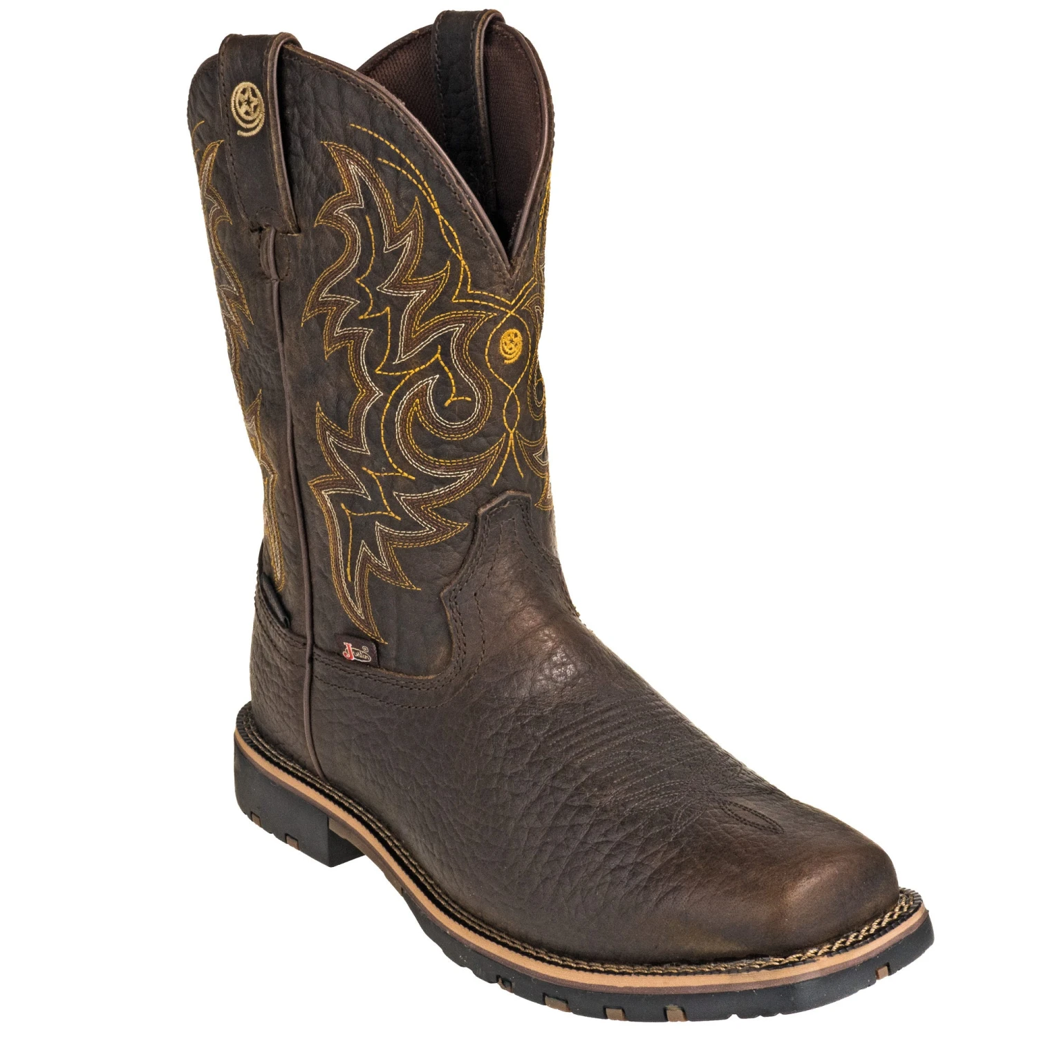 Justin Boots: Brown GR9050 Men's Waterproof George Strait Fireman Cowboy Boots 4 Justin Boots: Brown GR9050 Men's Waterproof George Strait Fireman Cowboy Boots - Image 3