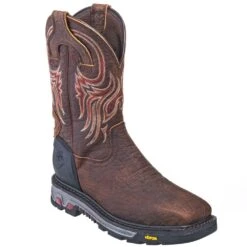 Justin Boots: Men's WK2111 Square Steel Toe Waterproof Commander X5 Pull-On Work Boots -BootHaven Store justin wk2111 p 01