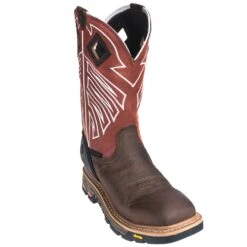 Justin Boots: Men's WK2115 Waterproof Steel Toe EH Dark Chestnut Pull-On Boots 11 Justin Boots: Men's WK2115 Waterproof Steel Toe EH Dark Chestnut Pull-On Boots -BootHaven Store justin wk2115 p 01