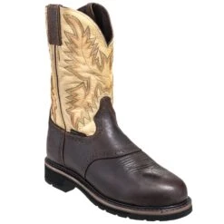 Justin Boots: Men's SE4661 Brown Stampede Steel Toe Cowboy Boots 11 Justin Boots: Men's SE4661 Brown Stampede Steel Toe Cowboy Boots -BootHaven Store justin wk4661 p 01