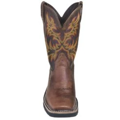 Justin Boots: Men's SE4681 Brown Square Toe Stampede Boots -BootHaven Store justin wk4681 080 f 01
